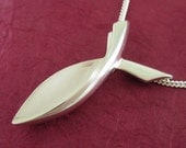 Fish Ichthus Necklace Silver, ICHTHUS Christian Pendant, Vertical with Chain, Spiritus Jewelry