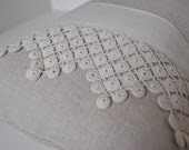 Natural Cotton Pillow with Vintage Trim