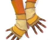 Finger less Gloves, Arm Warmers, Gold and Yellow ( gold Metallic, Marigold, Butter Yellow, Gold, Color blocked Gold and Tan)