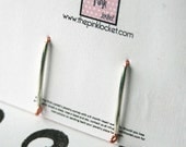 Silver Tube Dangle Copper Earrings - Modern - Minimalist - Boho