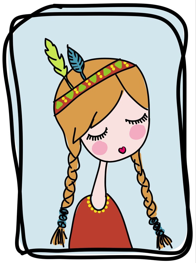 Feathered Girl PRINT Little Lost One