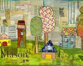 Country Village PRINT Houses & Trees