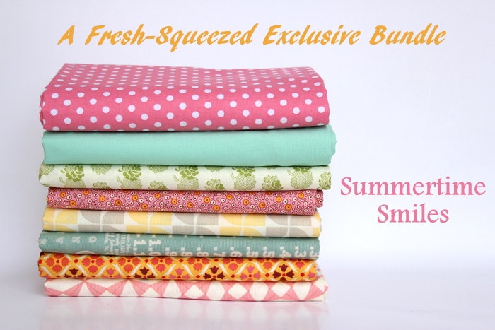a fresh-squeezed exclusive half yard bundle (summertime smiles)--misc. designers--8 pieces--4 yards total