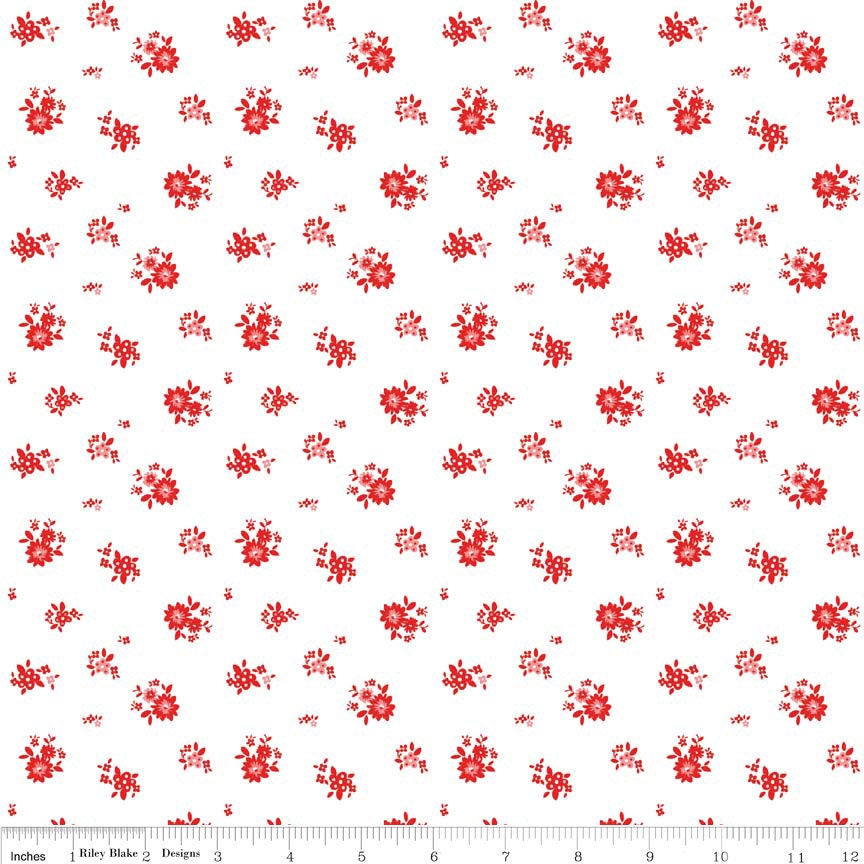 The Simple Life Red Floral - 1/2 Yard