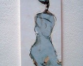 female figure on aspen wood panel small acrylic painting