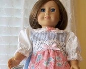 American Girl Doll Clothes - Soft Colors  Dress - Fits American Girl Doll or 18 inch doll
