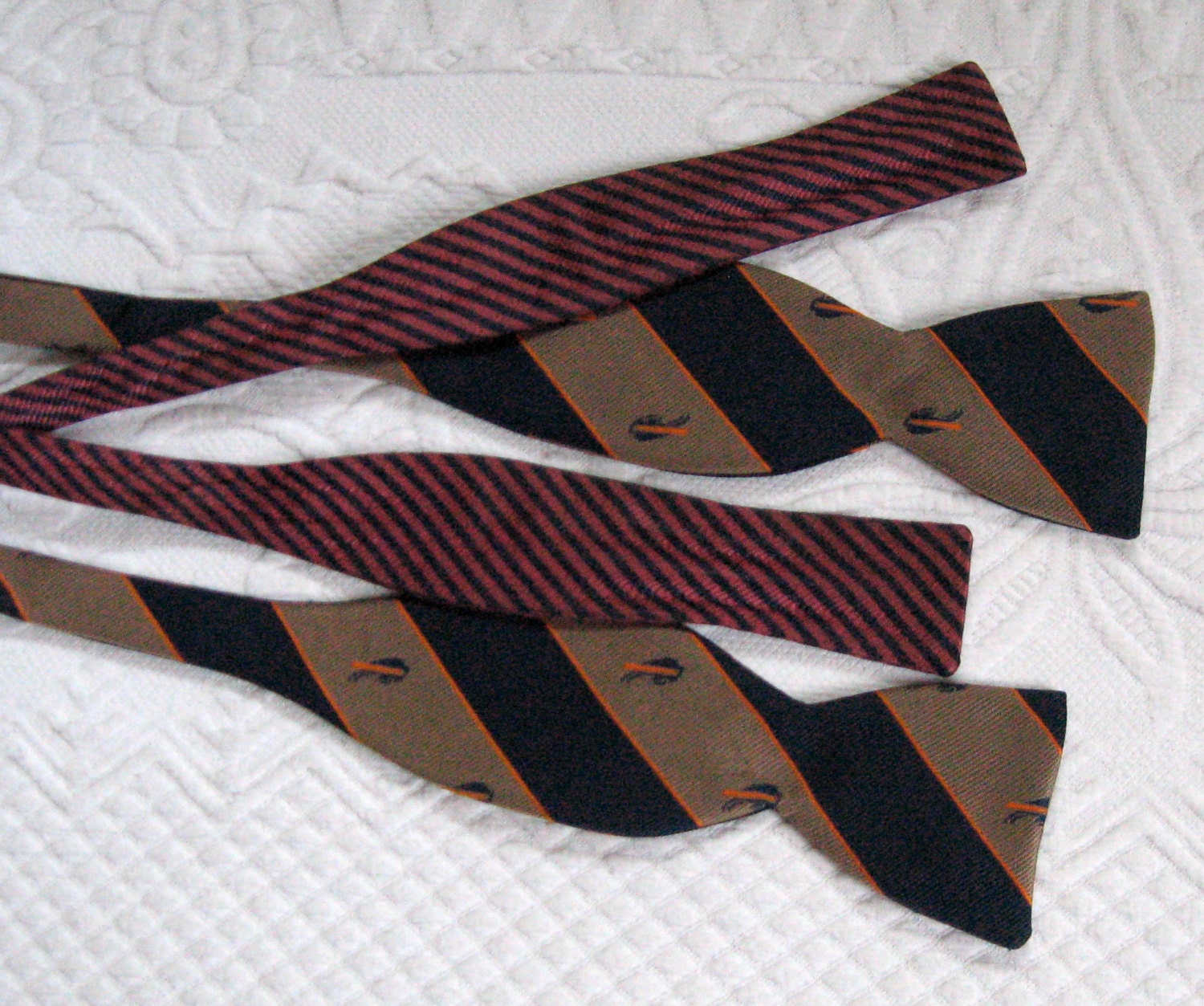 Vintage Lot of Two BOW TIES  1970/80s