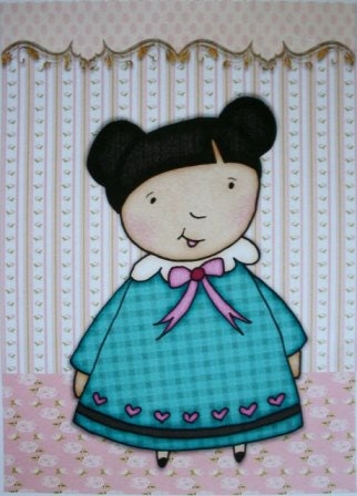 ADORABLE EMMA -Wall Art - Decorative borders - cottage chic wallpaper background -Your choice of 5" x 7" or 8" x 10" - Whimsical  - EWA7678