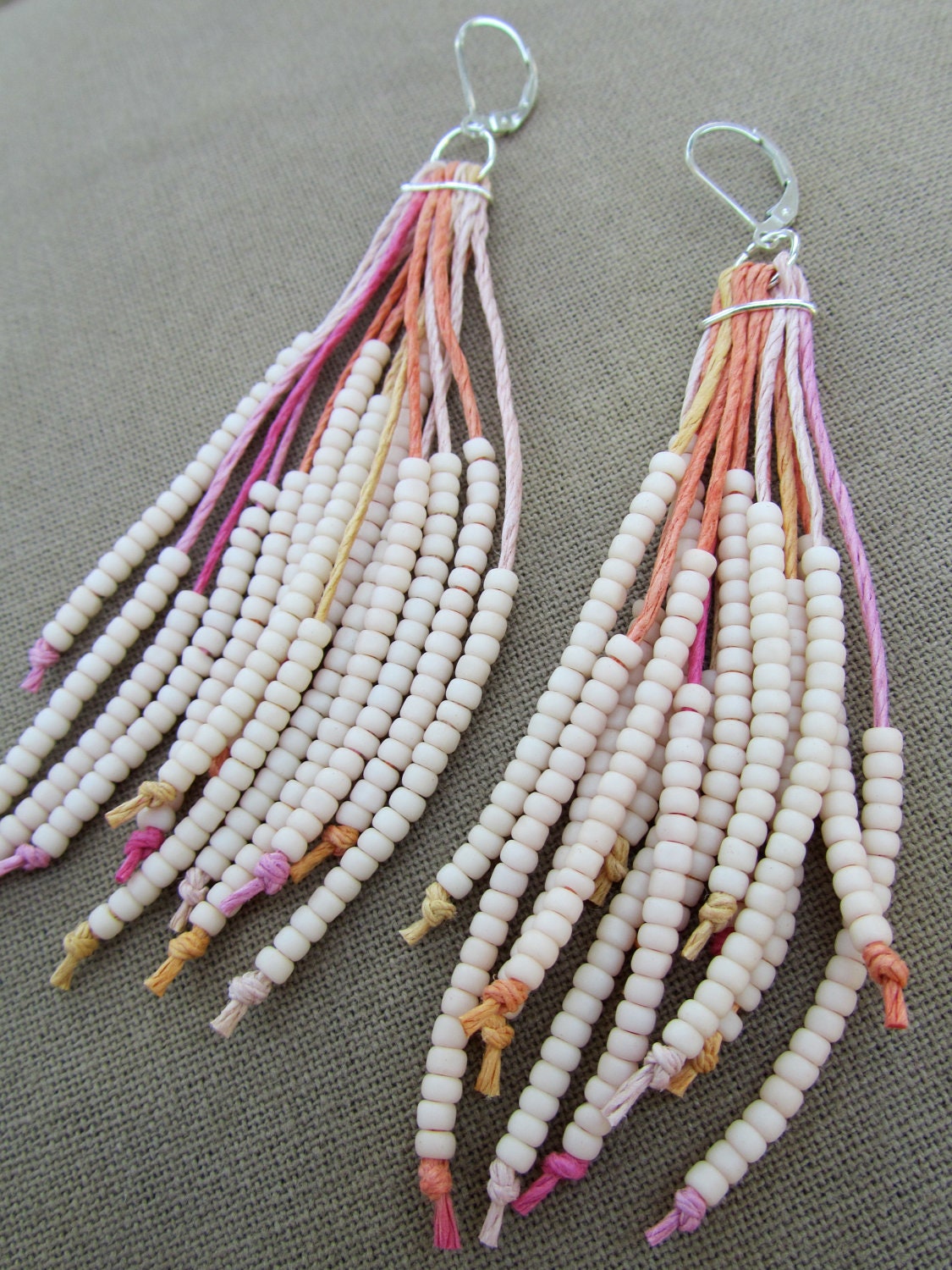 Natural Vegan Feather Hemp Earrings - Bohemian Hippie