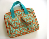 iPad case iPad bag in orange and turquoise Made to Order