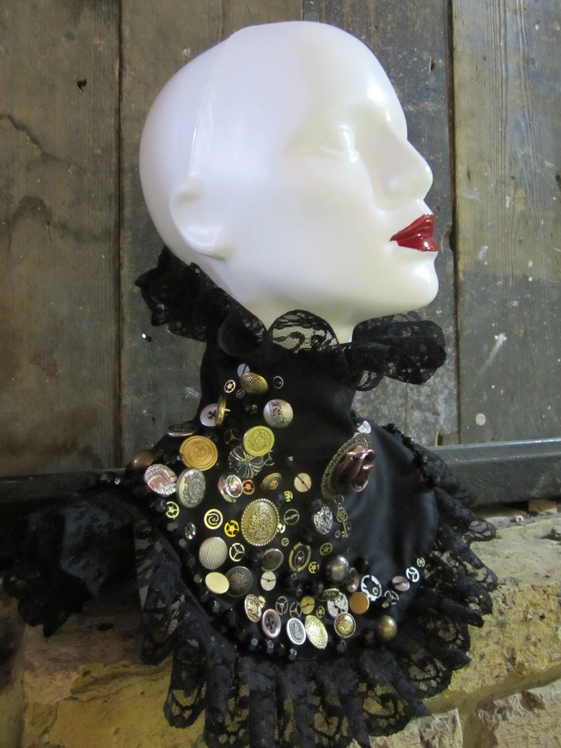 Steampunk black collar