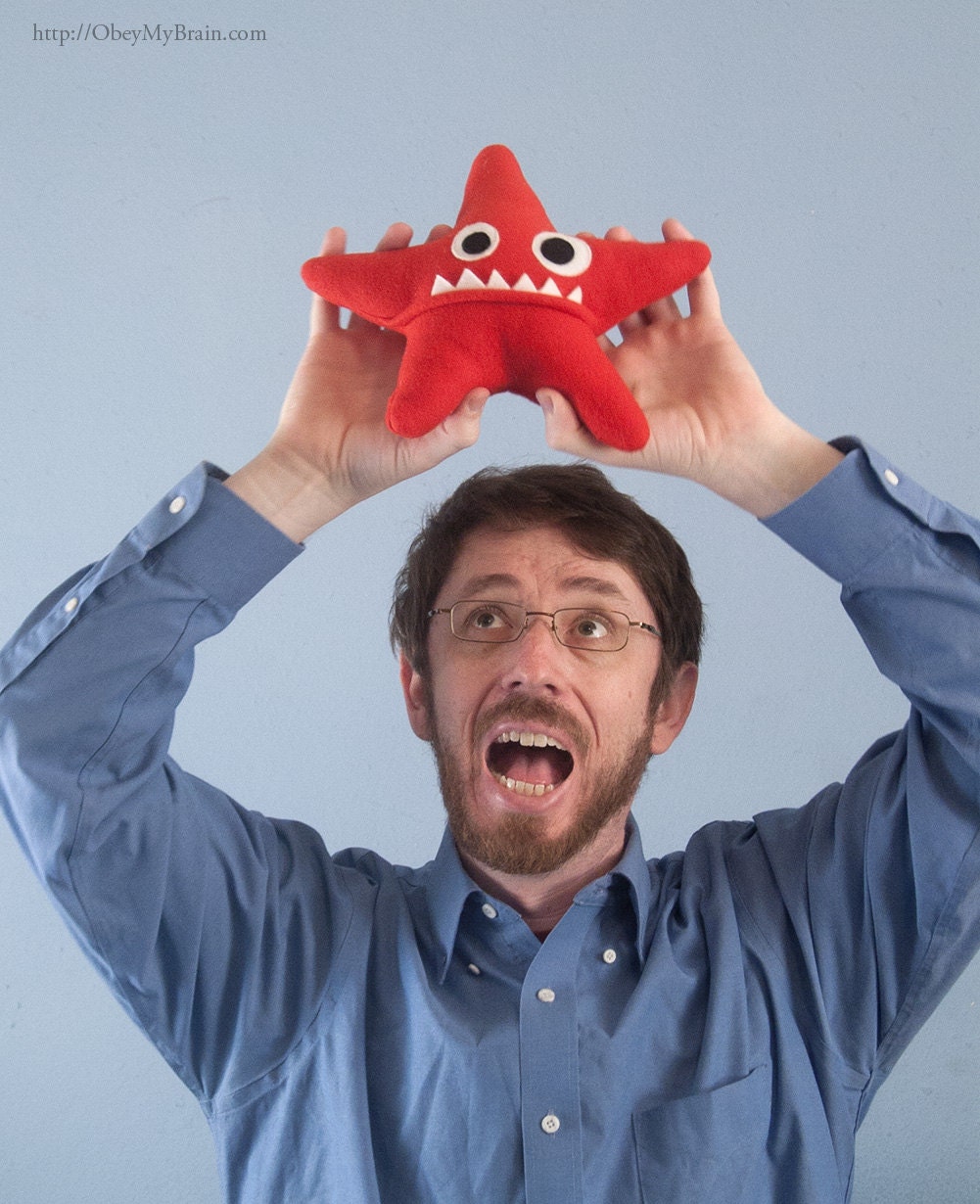 Small Starfish Fleece Plush - Red