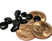 SALE Beach Stone Jewelry Beads - Black Pebbles - Cairn Earrings Necklace Bracelet River Rocks - "Dippin' Dots" by StoneMe