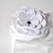 4 White Paper Flower Adornments Stitched Embossed