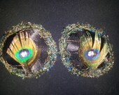 Peacock Burlesque Rhinestone Pasties HALLOWEEN SALE 20% OFF