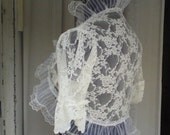 ROMANTIC ivory bridal lace bolero jacket lace shrug wedding shrug wedding bolero wrap victorian bolero
