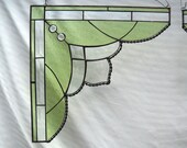 Stained Glass Lace Cafe Curtain PAIR Stained Glass Windows or Corners for  Room Dividers