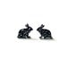 Acrylic Glittery Black Bunny Rabbit Post Earrings