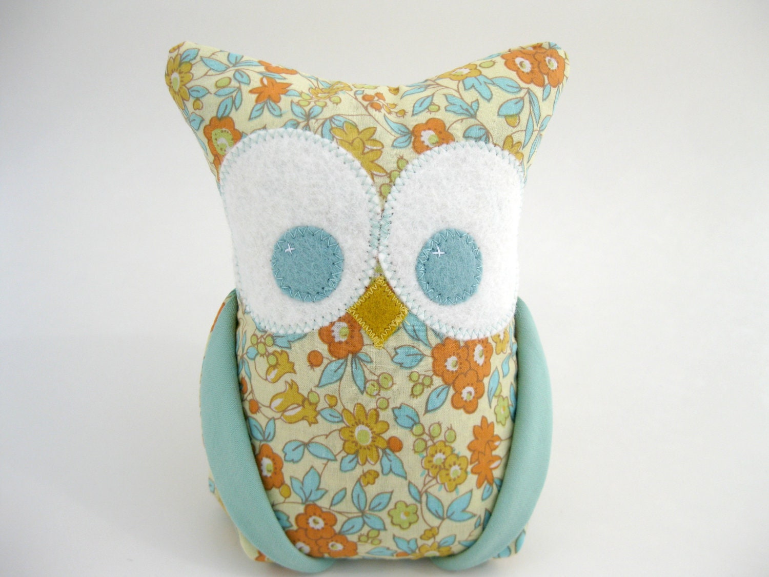 Owl Bookend - Paperweight - Doorstop -  floral fabric