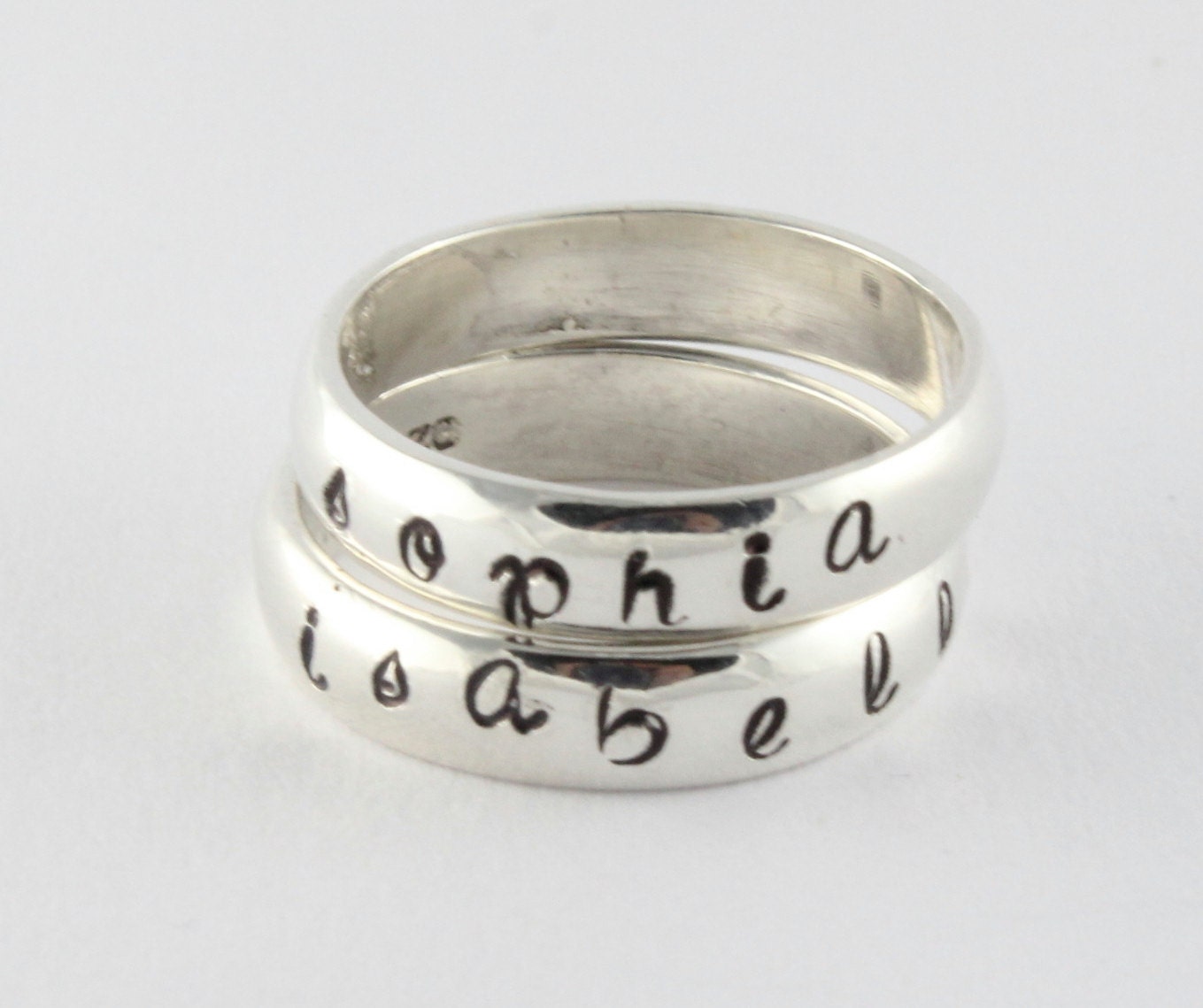 Stacking Ring - Custom Personalized Sterling Silver Band -  Size 5 - Size 8 - Hand Stamped