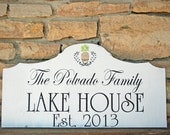LAKE HOUSE, BEACH House, Cabin, signs Home Decoration 12x24 Personalized Custom