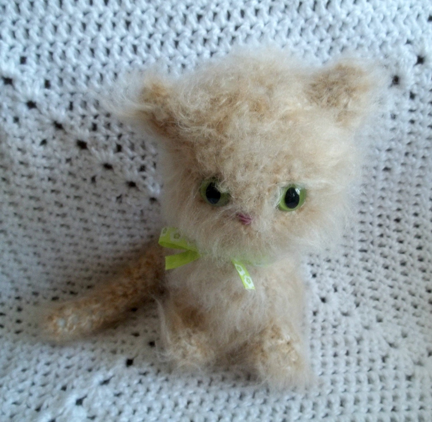 Crochet Amigurumi Cat - Beige Tabby Cat