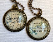 Vintage Map Pendant