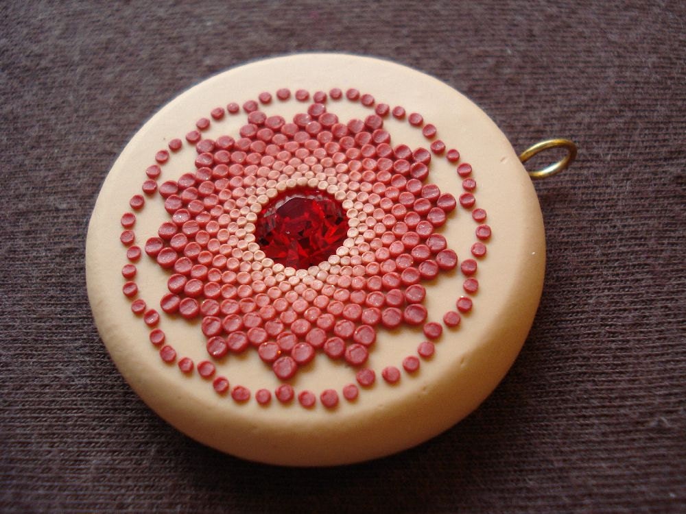 crimson terracotta bloom pendant