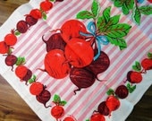 Radishes Vintage Towel - Unused Linen Kitchen Tea Towel