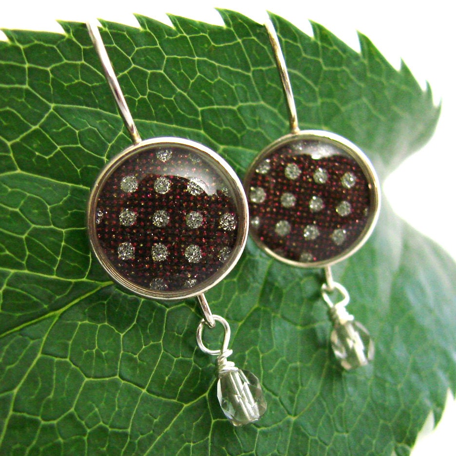 Funky, Mod Polka Dots Resin Earrings