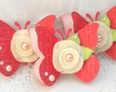 Sweet Butterfly Embellishments. -Pink and Red - Valentine
