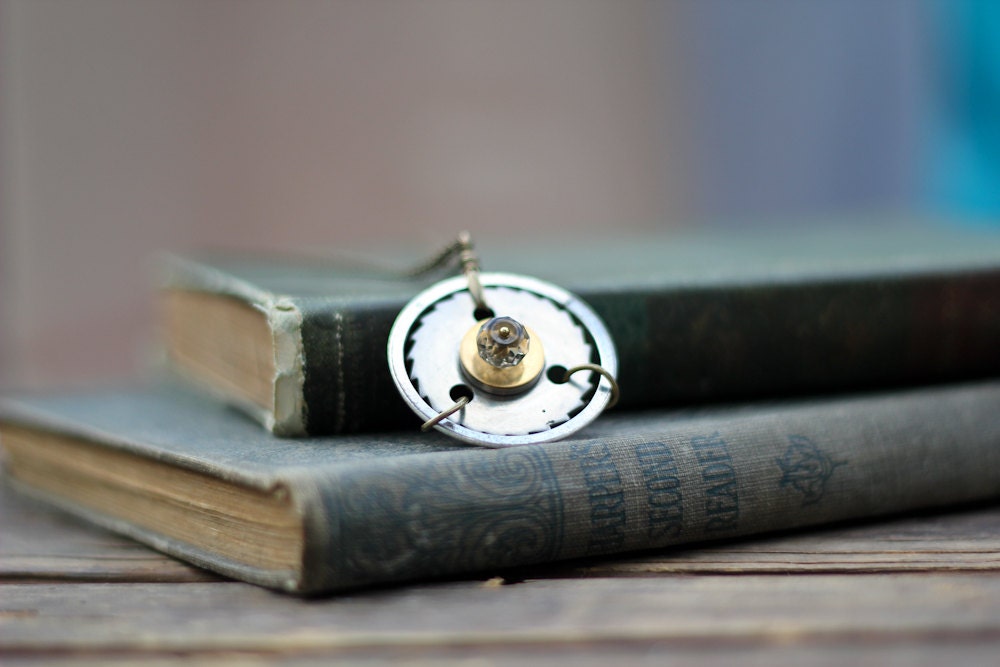 Mixed Metals Necklace Made from Vintage Typewriter Pieces
