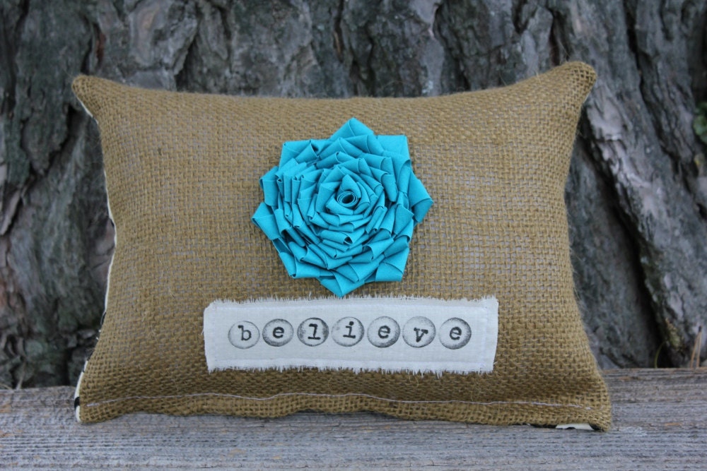 Personalized Pillow - Create Your Own Burlap Pillow - choose from many fabrics and colored flowers