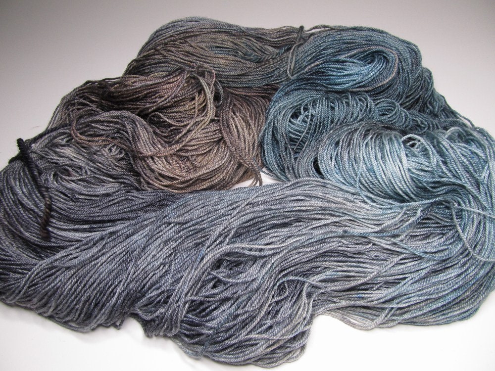 Work Jeans, Kettle Dyed, 3.5 Ounces, Superwash Merino and Bamboo, Fingering Weight Yarn, 460 Yards