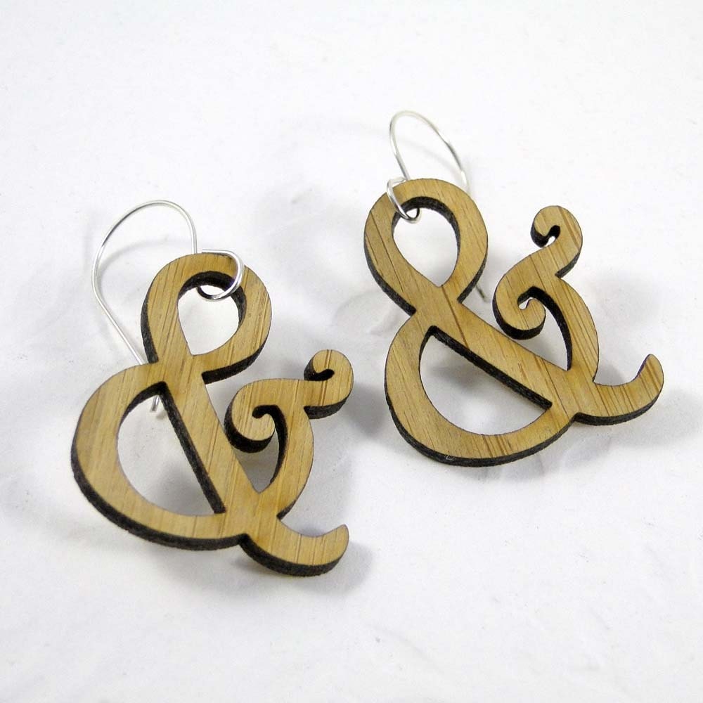 Harrington Ampersand Earrings in Bamboo