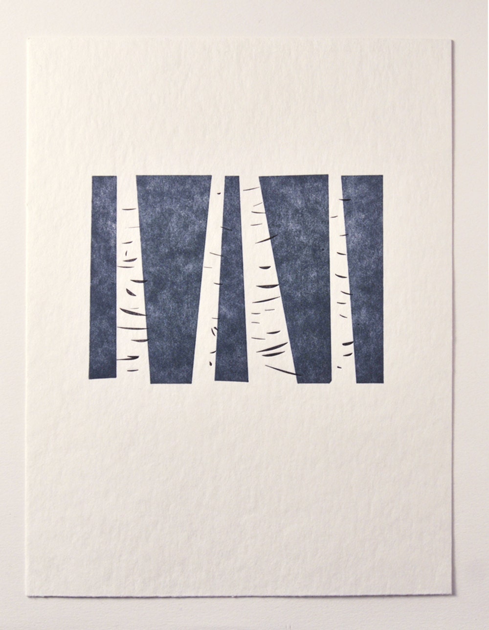 Fine Art Letterpress Print Birch Trees