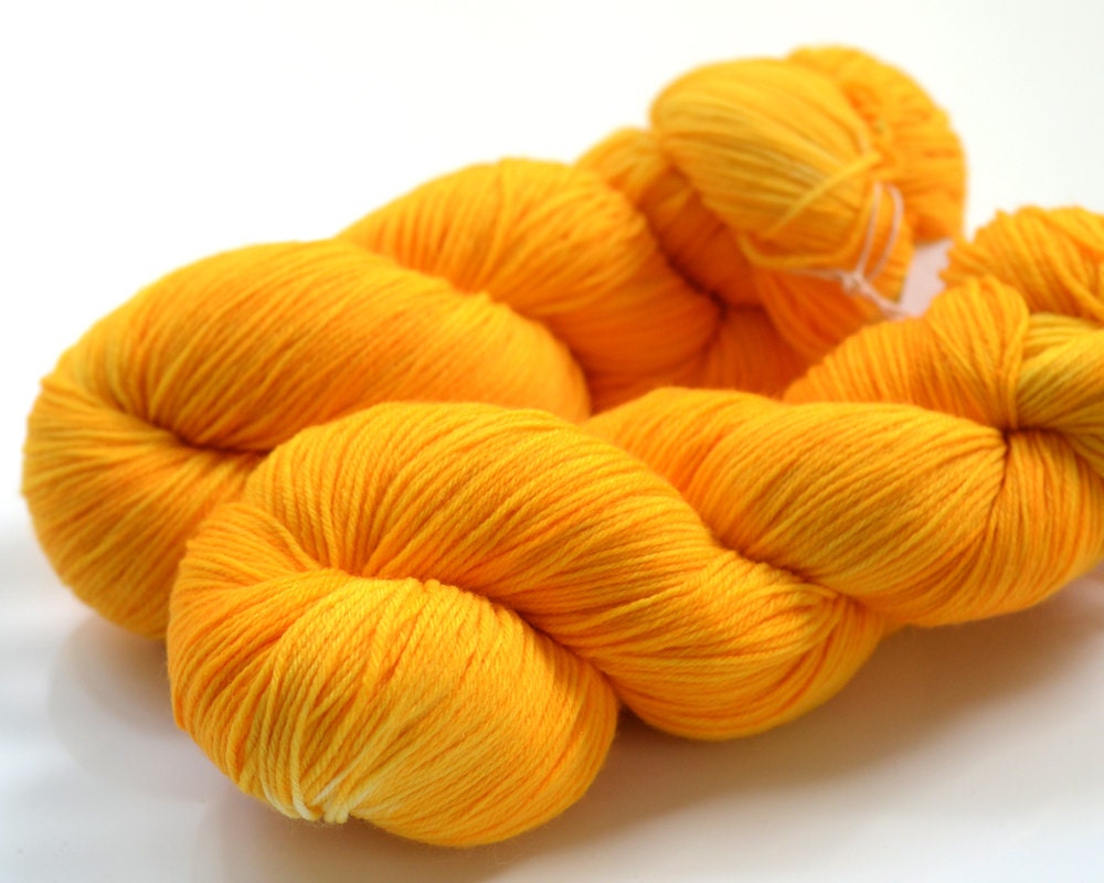 Hand dyed sock yarn - Saffron- MCN
