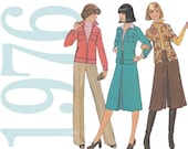 1970s Vintage Pattern - Misses Jacket and Pantskirt - 34 to 36 Bust Womens Separates Sewing Pattern - Simplicity 7801 - Uncut, FF