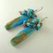 Peruvian Blue Opal, Jade and Jasper Wire Wrapped Earrings