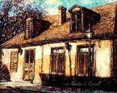 New Orleans French Quarter Jean Lafitte Blacksmith Shop Hand Altered Polaroid Photography 10x10 print matted to 16x16