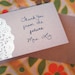 Custom for Ashley - Personalized Note Cards - Custom Vintage Doily Thank You - Baby or Bridal Shower - From the Future - Soon to Be Mrs.