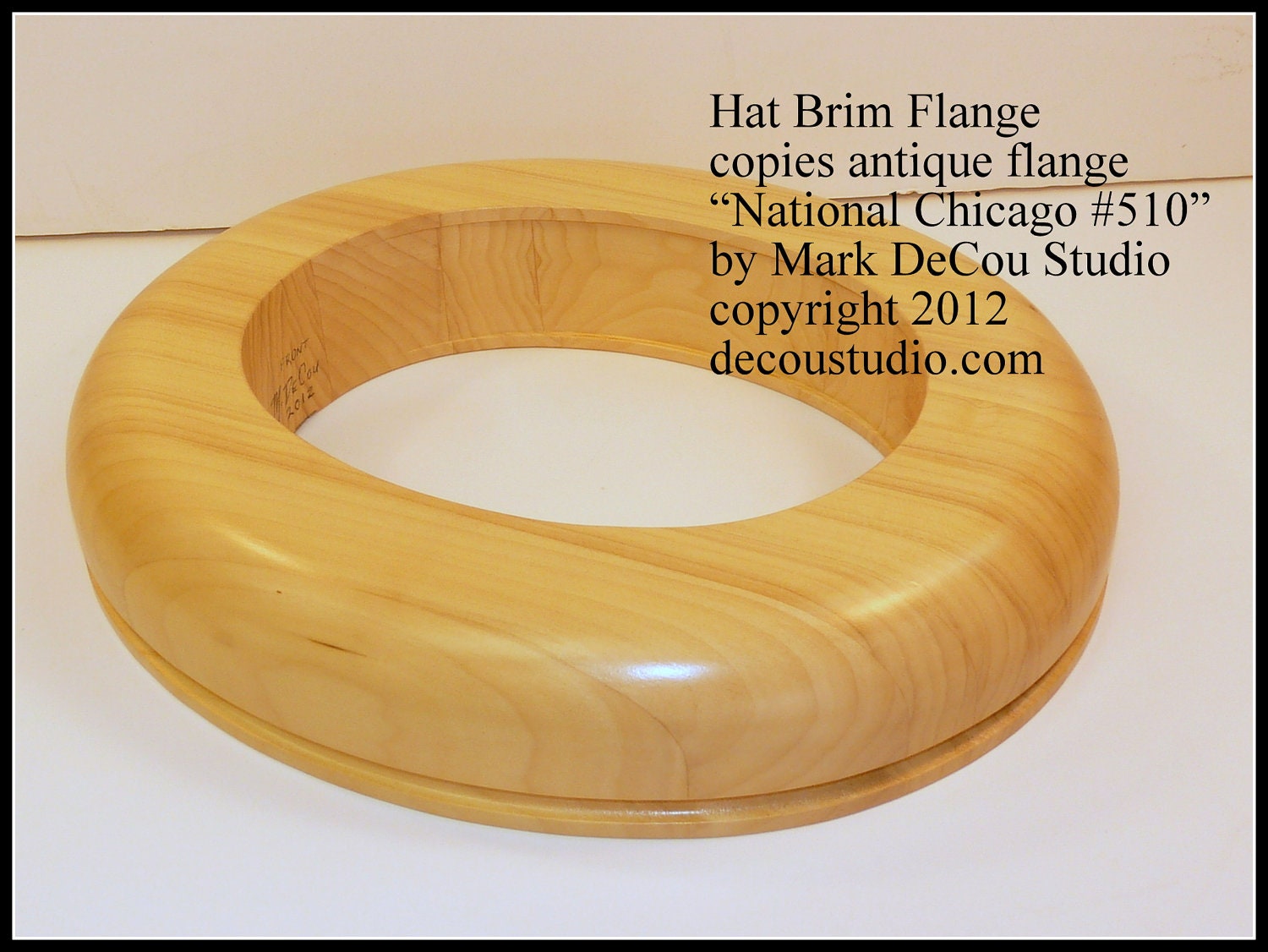 Hat Making Brim Flange copies antique National Chicago No. 510 Size, Any SIZE & Any OVAL SHAPE Hat Maker's Millinery Tool, Solid Poplar Wood
