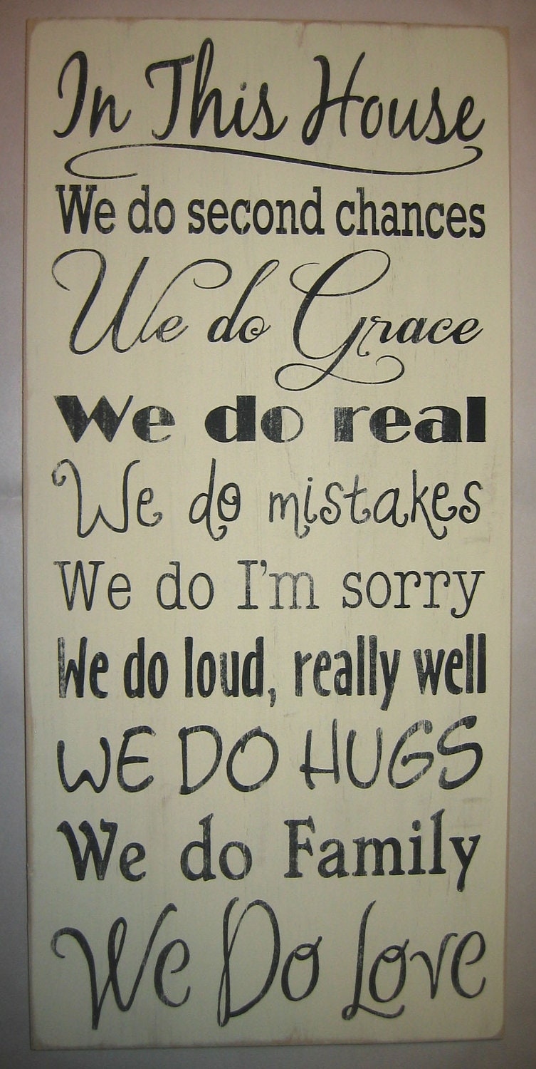 We do love, Family Rules, Primitive, Subway Art, Typography, Distressed, Sign, Decor