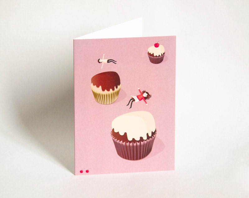 Cupcake trampolines Card - Cupcake pink home decor children girl muffin