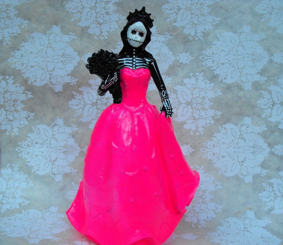 Day of the Dead Skeleton Lady - Hot Pink