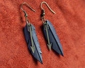 Vegan Feather & Arrow Earring