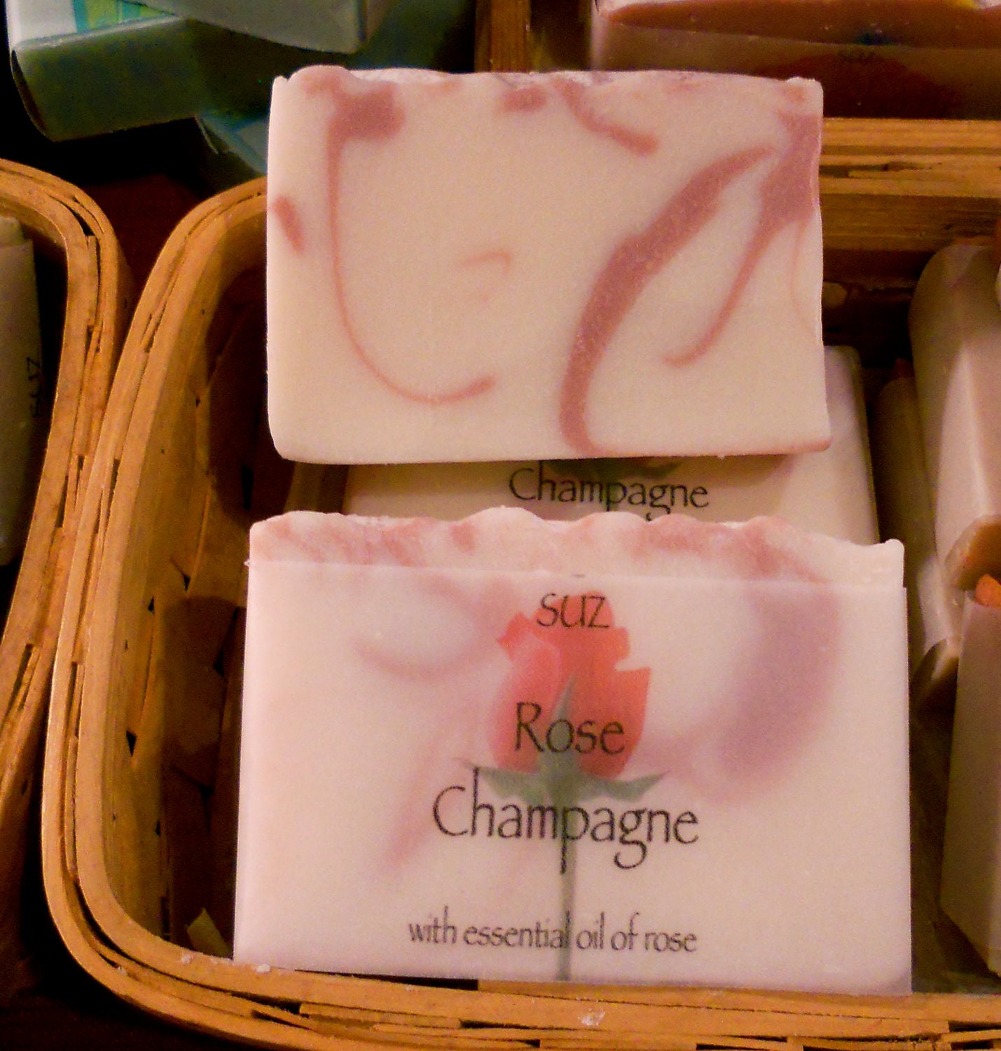 Rose Champagne vegan soap palm and soy free