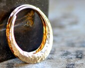 solid 14k gold hoops,  hammered small endless style 1 inch