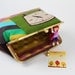 Cosmetic pouch - Girl's silhouette on purple - metal frame clutch bag