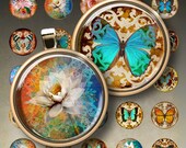 ESCADO - Digital Collage Sheet 1inch circle images Printable Download for glass and resin pendants and magnets